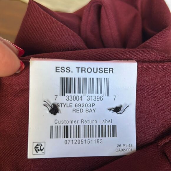 Alfani Womens Faux Leather Trim Casual Trouser Pants, Red, 10 P size NWT - Picture 5 of 8